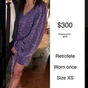 Retrofete Purple Sequin Dress